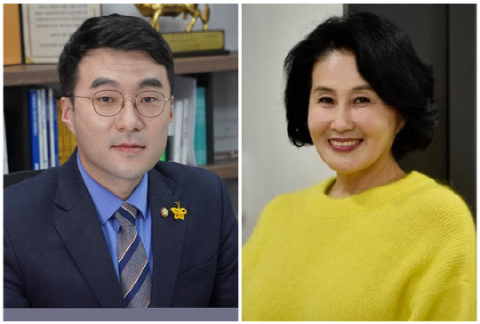 김남국(왼쪽) 더불어민주당 의원과 전여옥 전 국회의원. <김남국 의원실 제공, 전여옥 SNS>